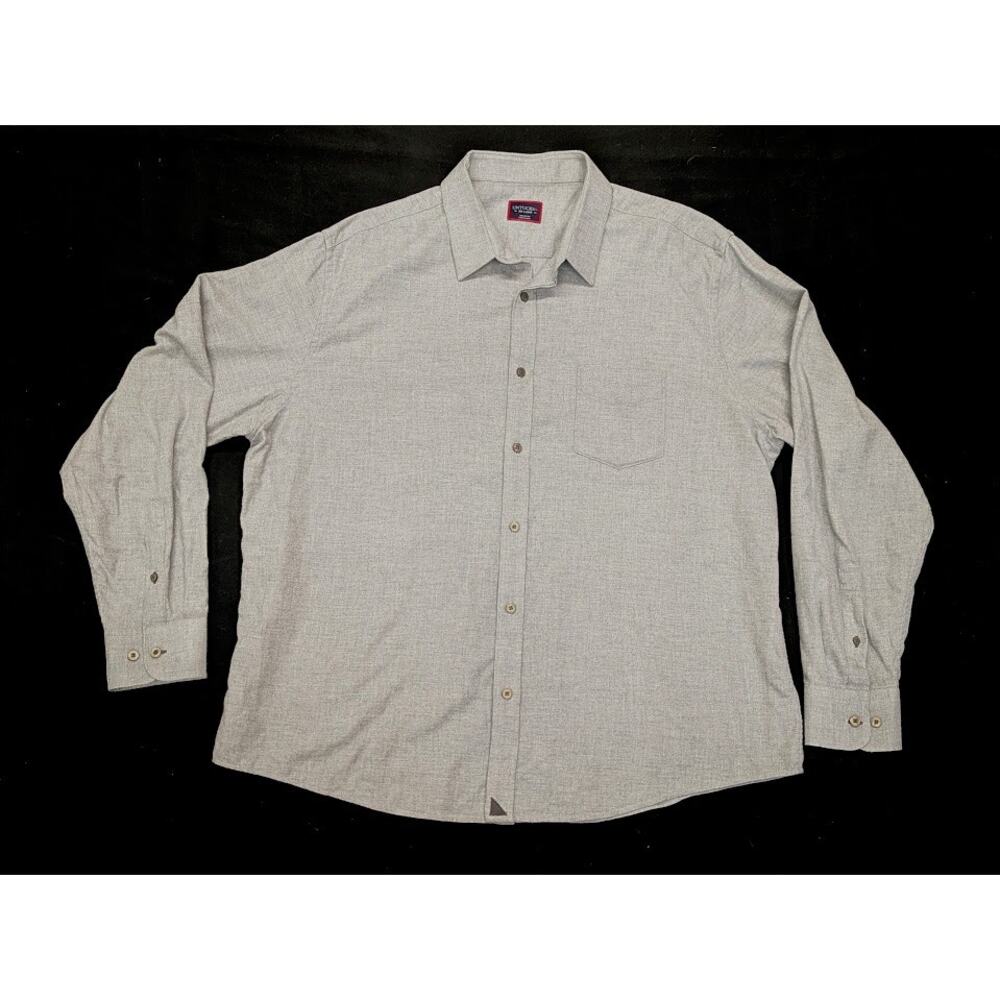 Untuckit Sherwood Long Sleeve Flannel Shirt Gray Men's Size XXL